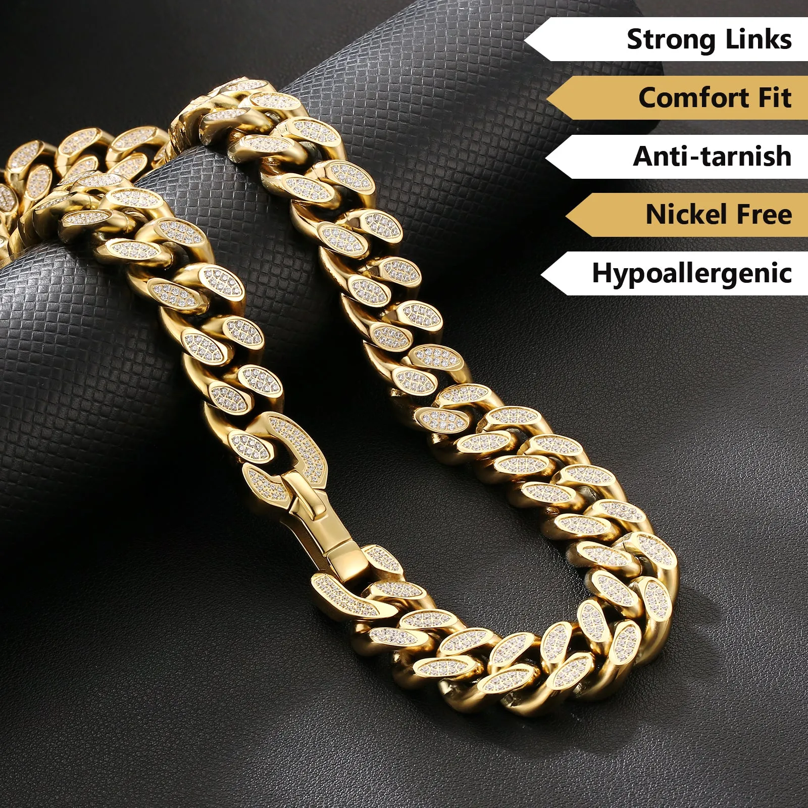 【NEW】18mm Iced Out Diamond Cuban Link Chain KRKC