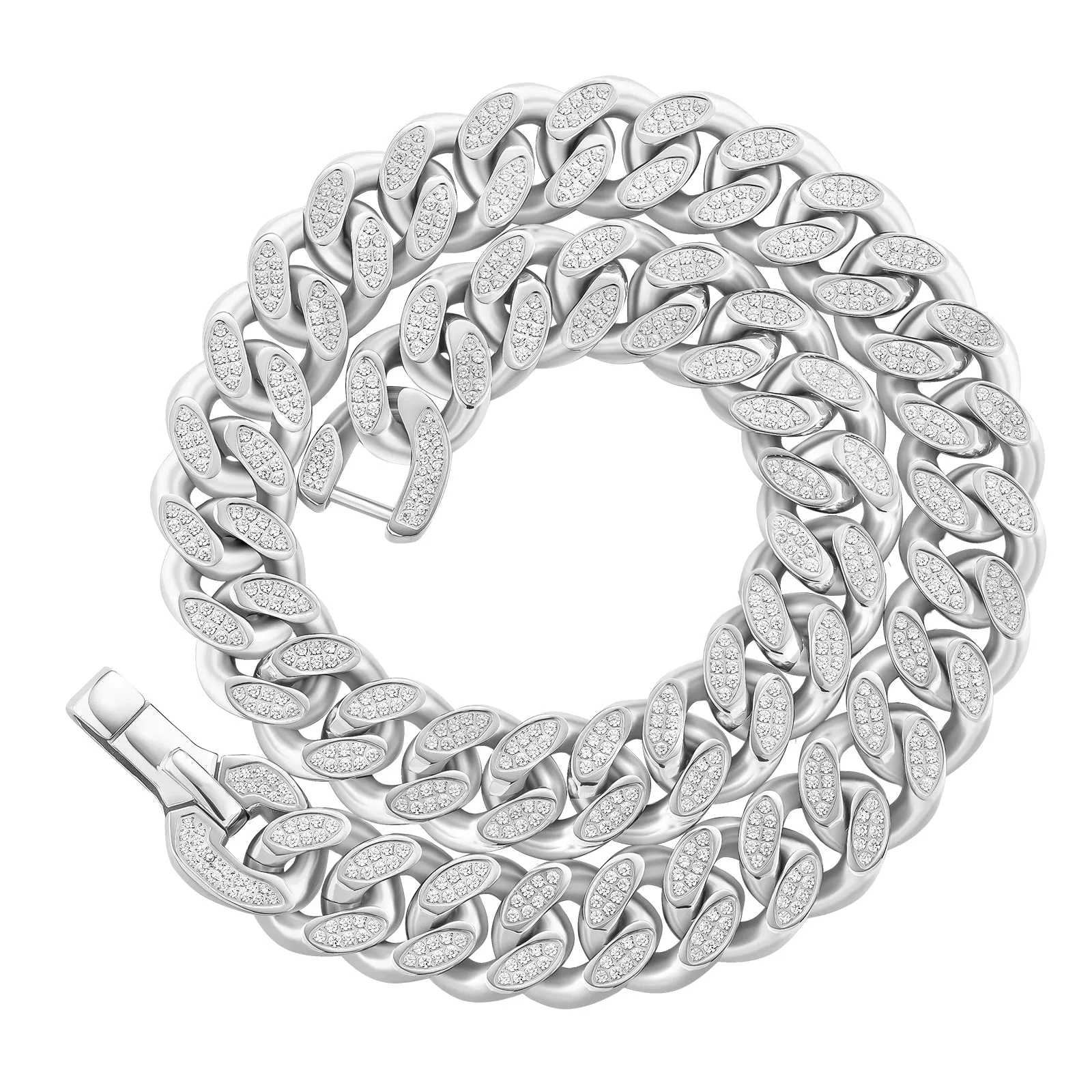 【NEW】18mm Iced Out Diamond Cuban Link Chain KRKC