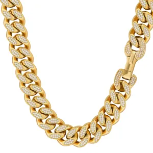 【NEW】18mm Iced Out Diamond Cuban Link Chain KRKC