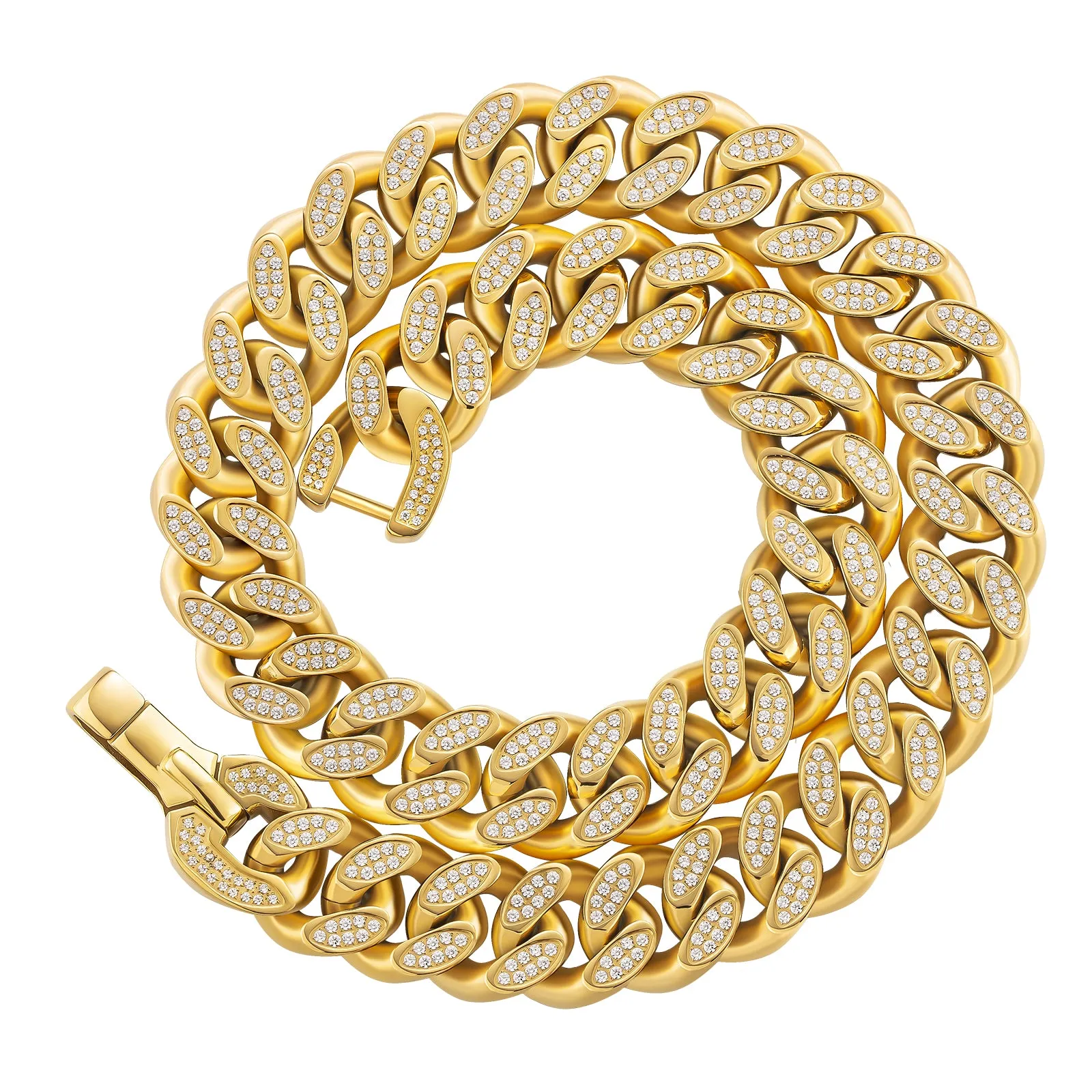 【NEW】18mm Iced Out Diamond Cuban Link Chain KRKC