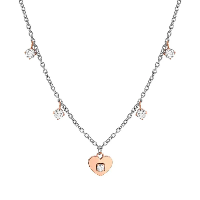 Nomination MySophie Necklace, Heart, Cubic Zirconia, Rose Gold