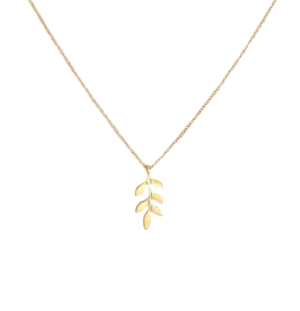 Olive leaf charm necklace