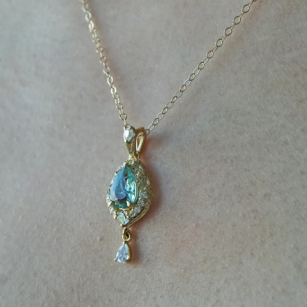 One Of A Kind: La Vie En Rose Paraiba Tourmaline Drop Necklace