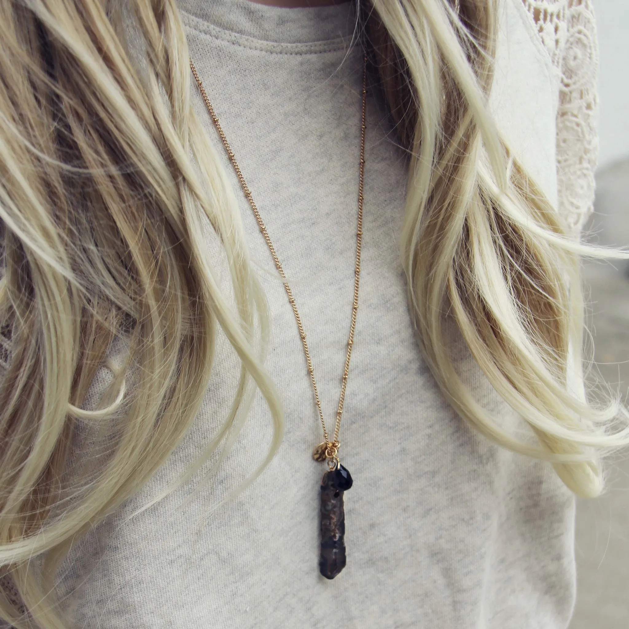 Onyx & Stone Necklace