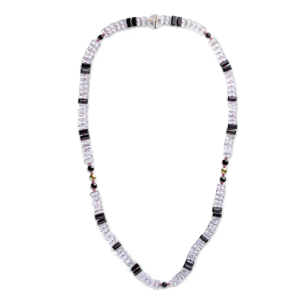 Onyx   Sapphire Piano Key Necklace