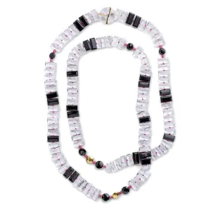 Onyx   Sapphire Piano Key Necklace