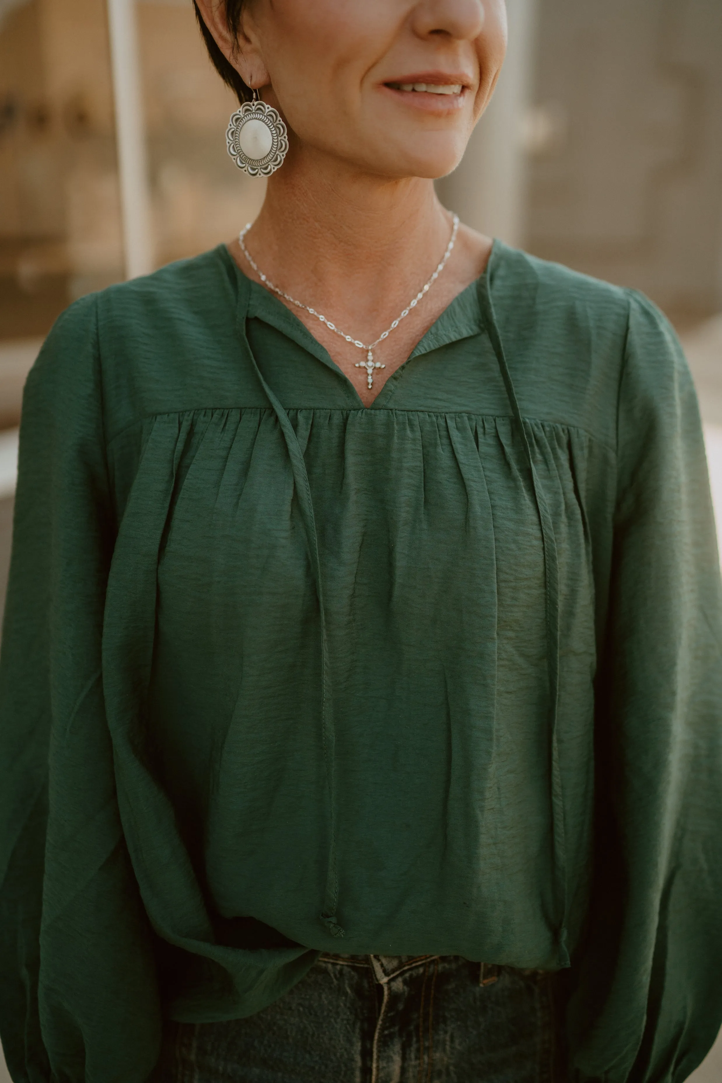 Opal Cross Necklace | White