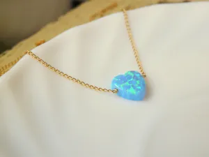 Opal Heart Necklace – Dainty & Charming Heart Pendant