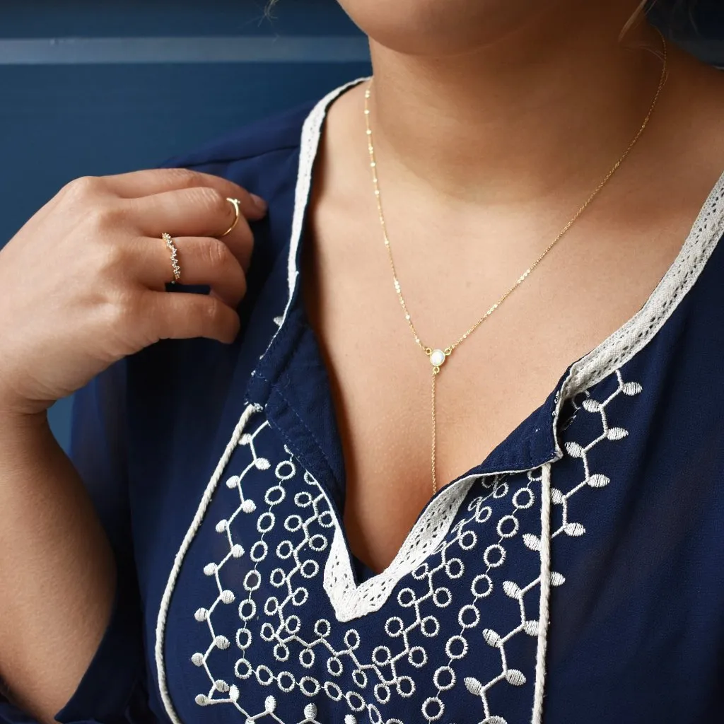 Opal Y-Drop Necklace