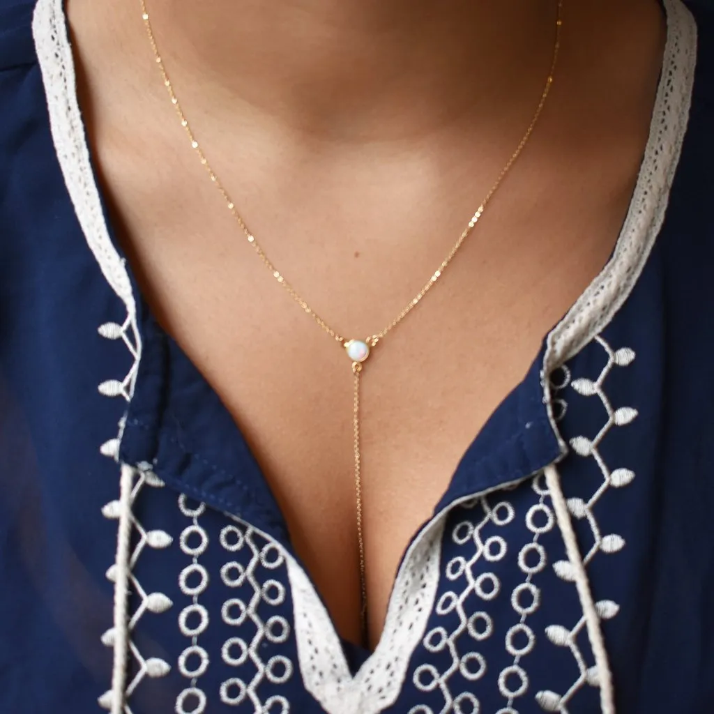 Opal Y-Drop Necklace