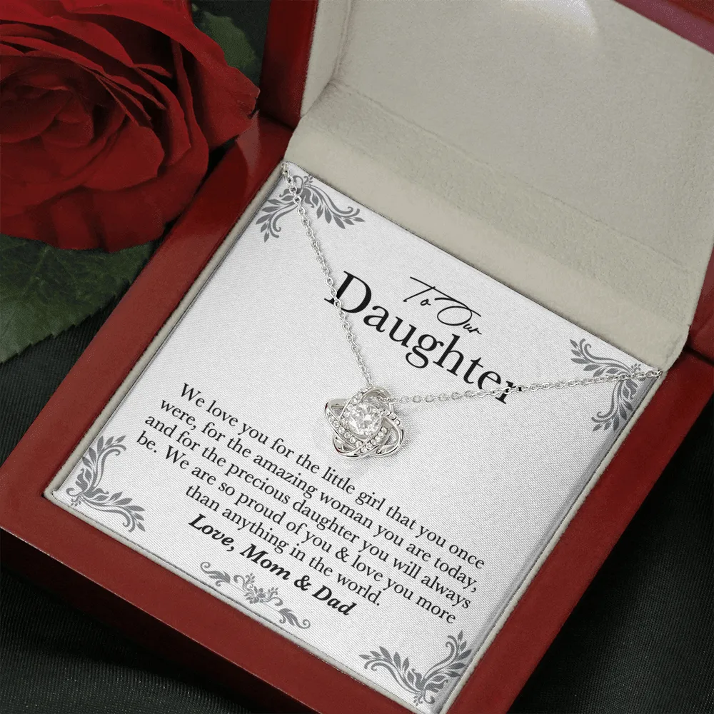 Our Precious Daughter Love Knot Necklace