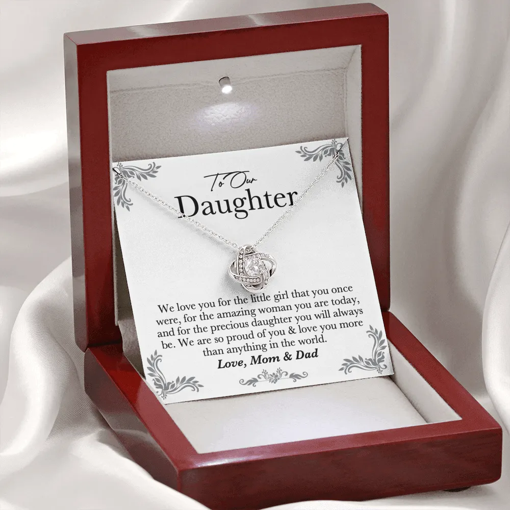 Our Precious Daughter Love Knot Necklace