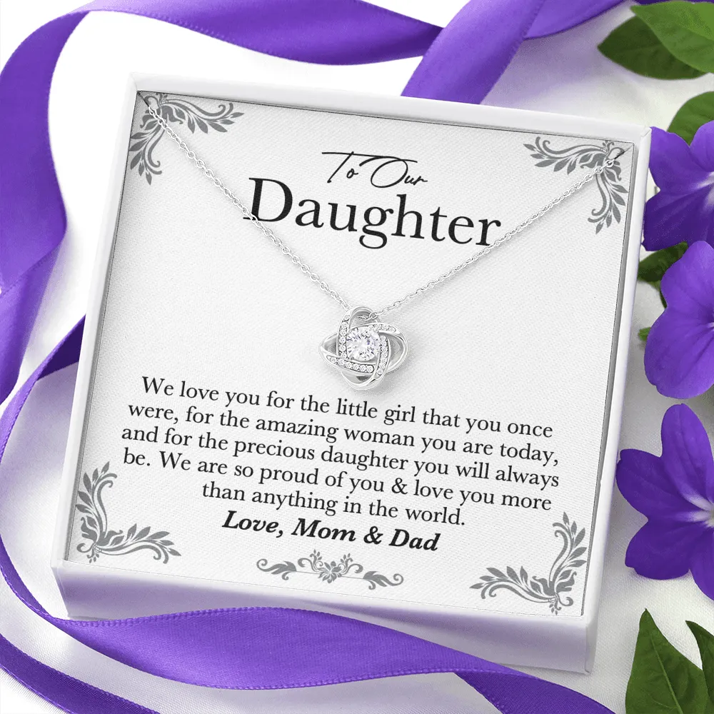 Our Precious Daughter Love Knot Necklace