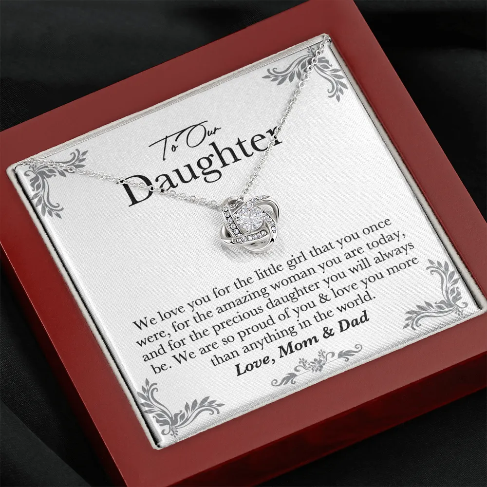 Our Precious Daughter Love Knot Necklace