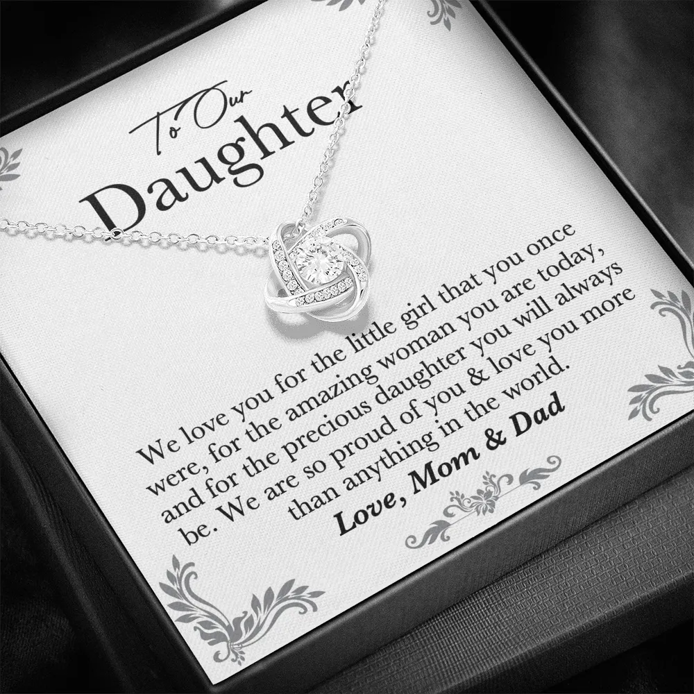 Our Precious Daughter Love Knot Necklace
