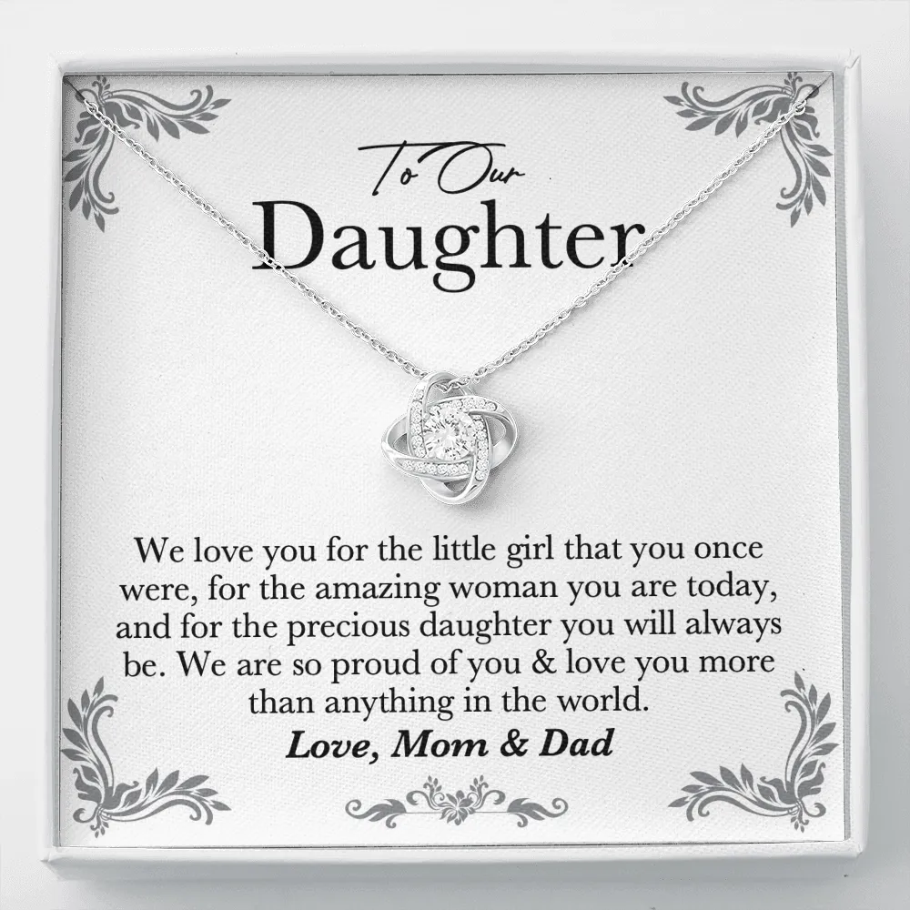 Our Precious Daughter Love Knot Necklace