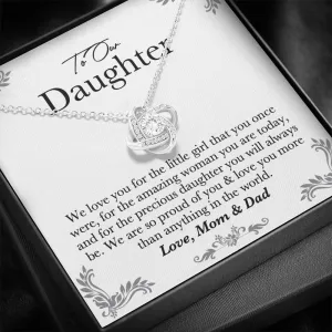 Our Precious Daughter Love Knot Necklace