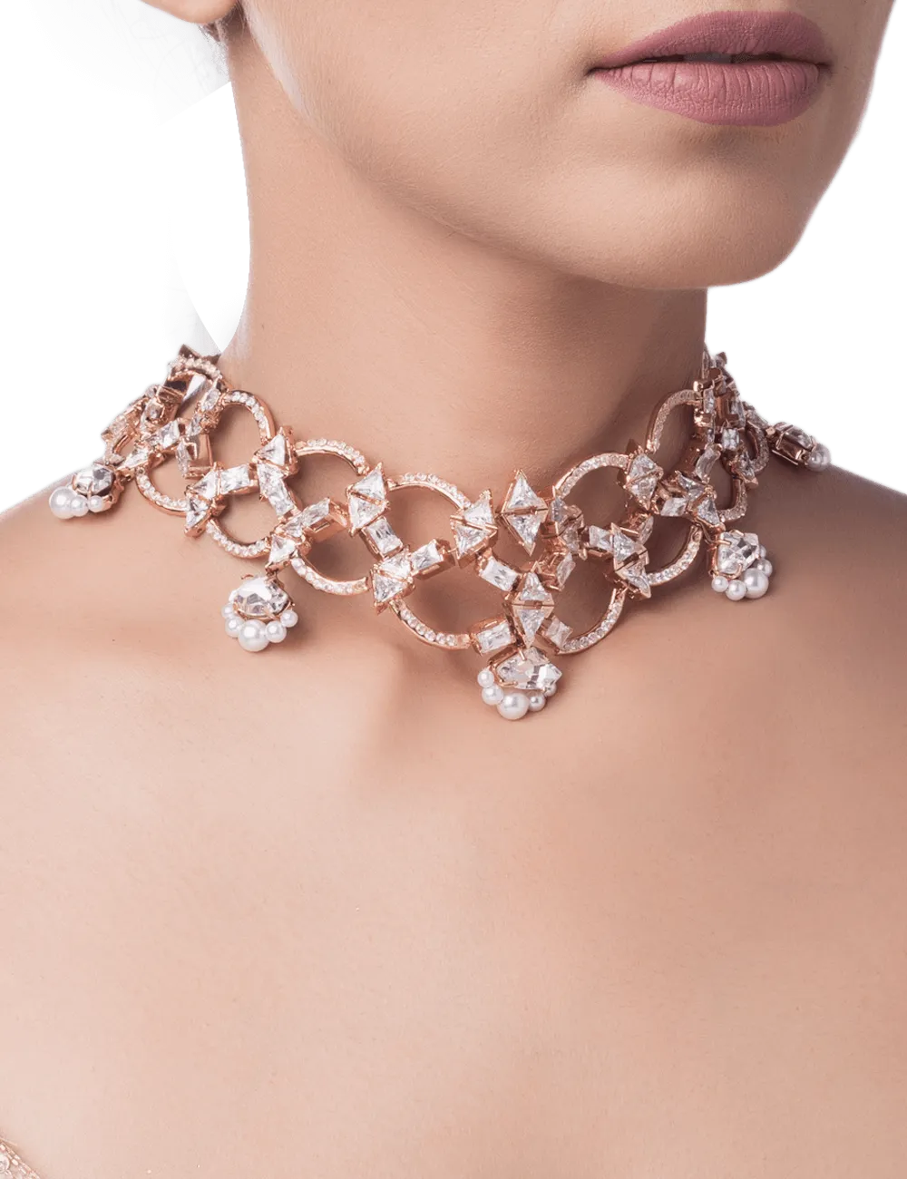 Outhouse   -   Enlace Crystal Mogra Necklace
