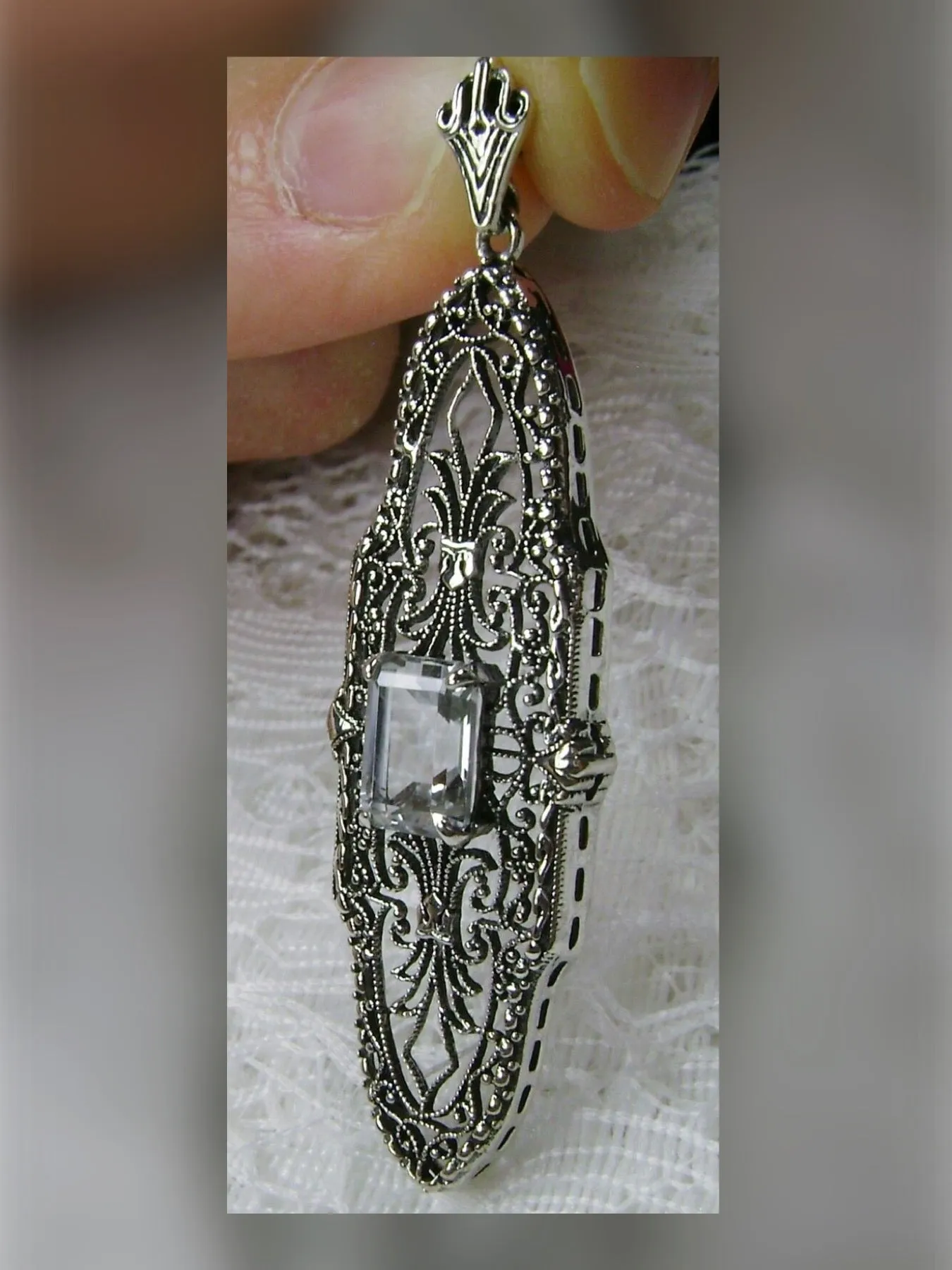 P3, Pineapple Pendant, Natural Gemstones, Antique Vintage Jewelry, #P3