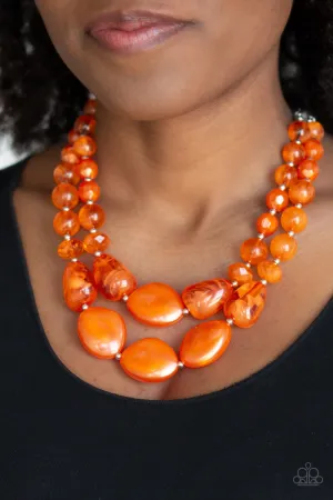 Paparazzi Beach Glam - Orange Necklace