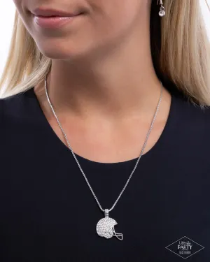 Paparazzi Touchdown Twinkle - White Necklace (Black Diamond Exclusive)