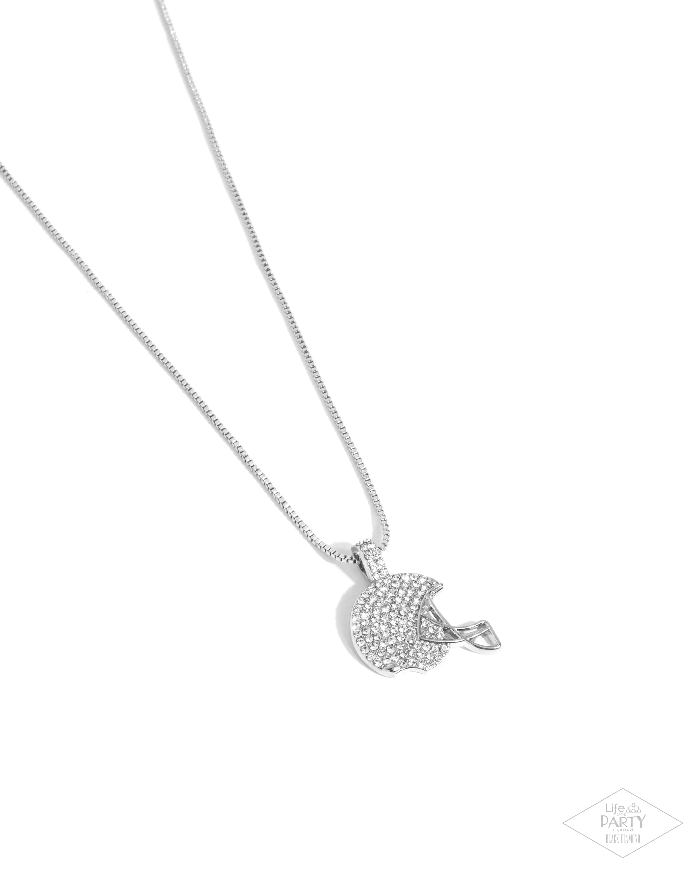 Paparazzi Touchdown Twinkle - White Necklace (Black Diamond Exclusive)