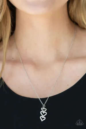 Paparazzi With All Your HEARTS - White Heart Necklace