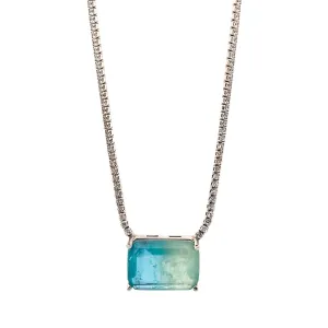 Paraiba Tourmaline Diamond Chain Happy Necklace