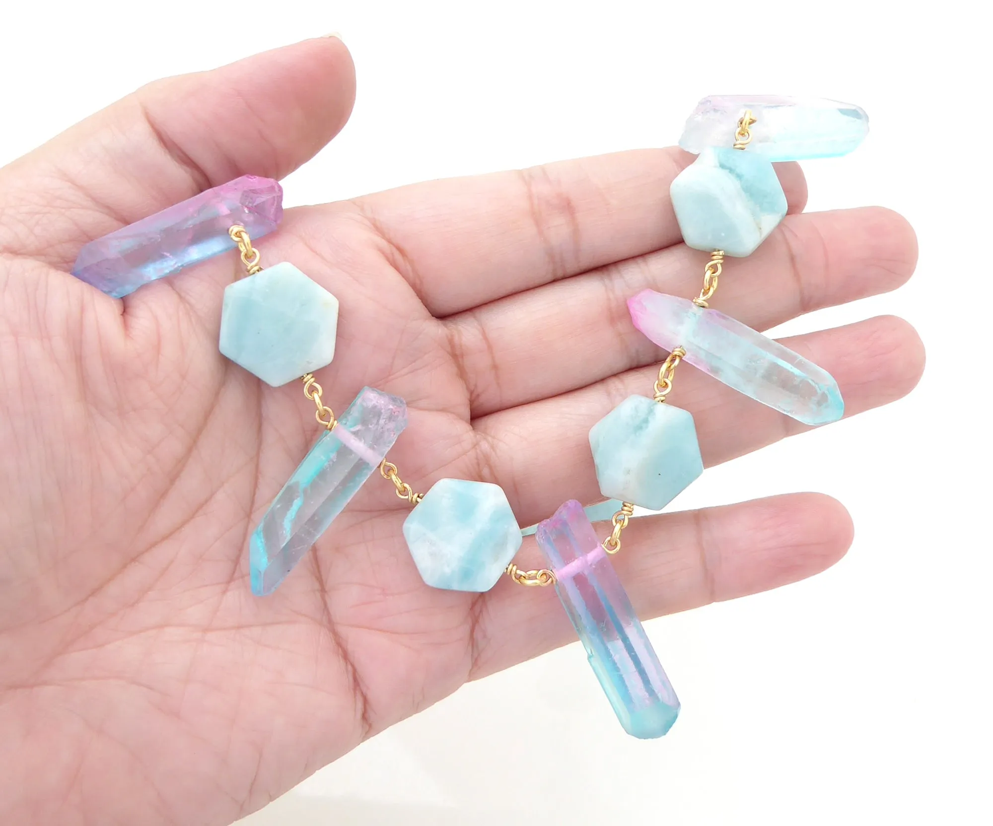 Pastel crystal necklace