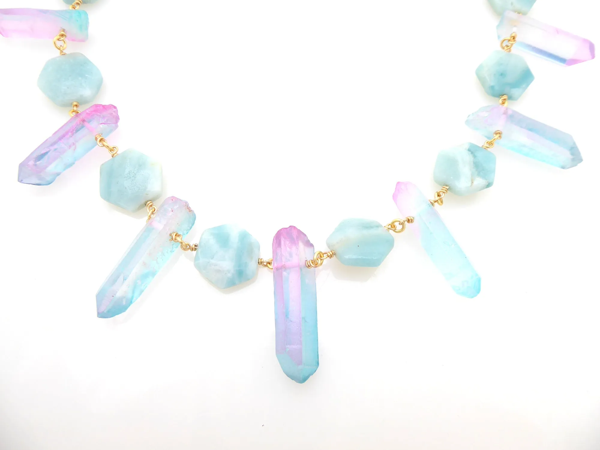 Pastel crystal necklace
