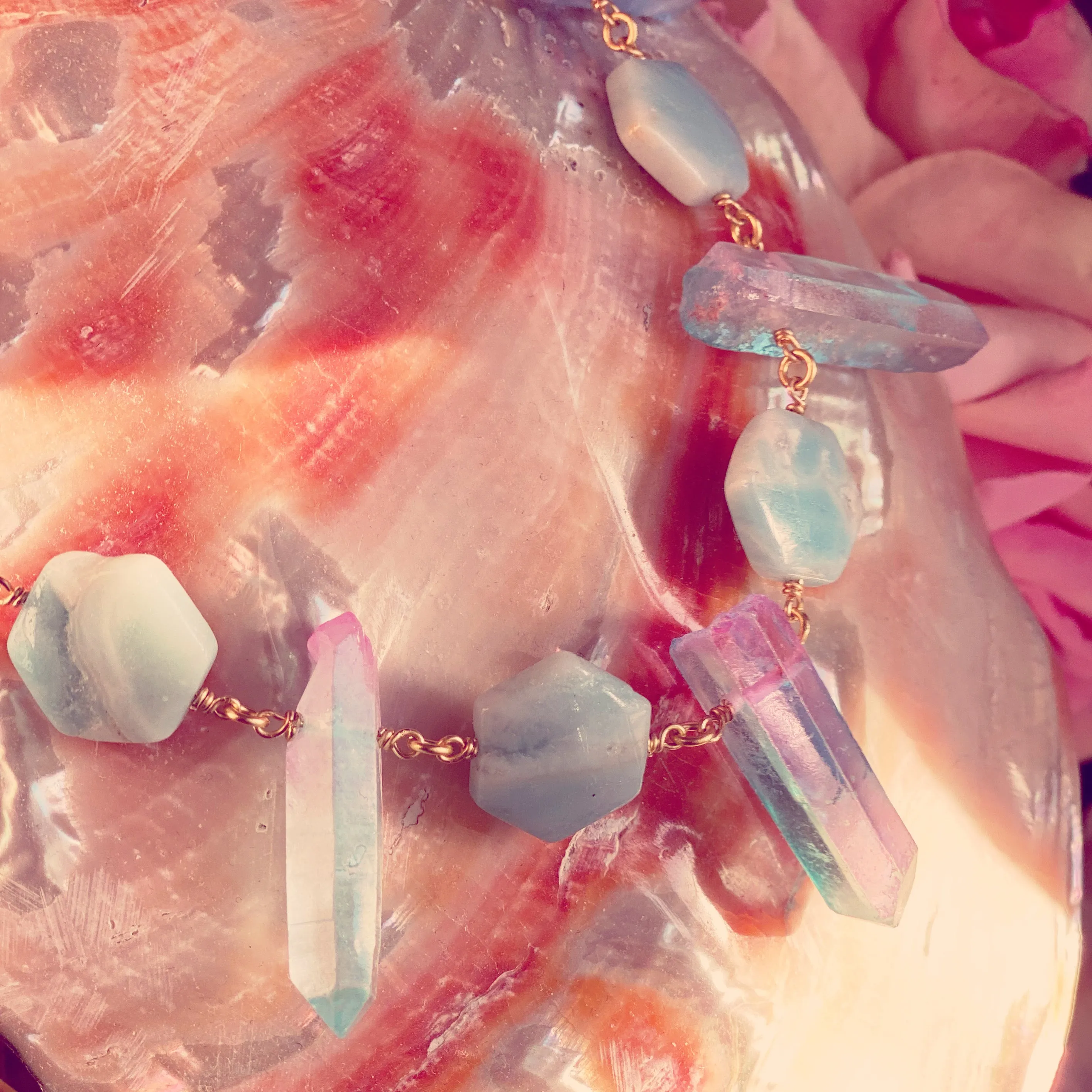 Pastel crystal necklace
