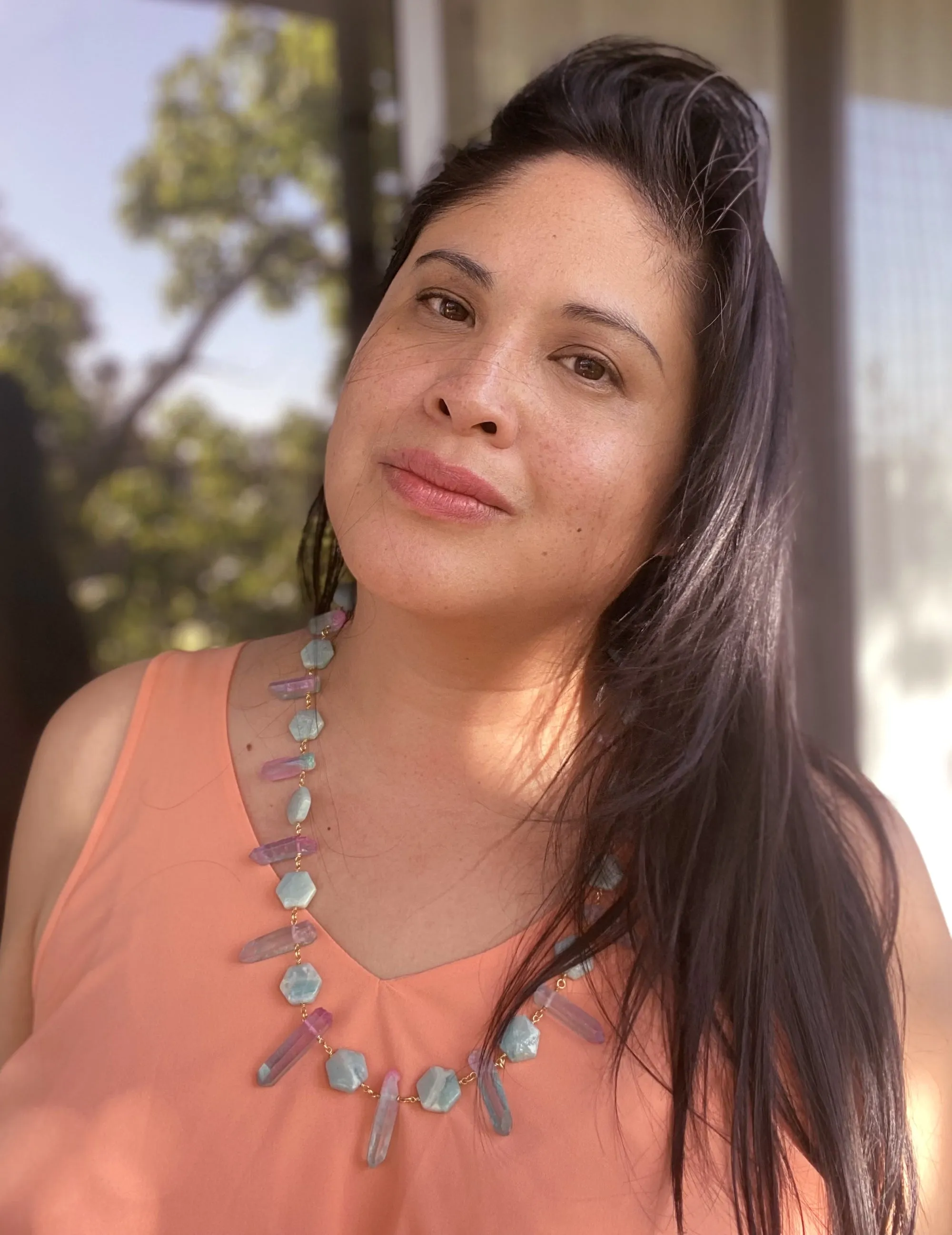 Pastel crystal necklace