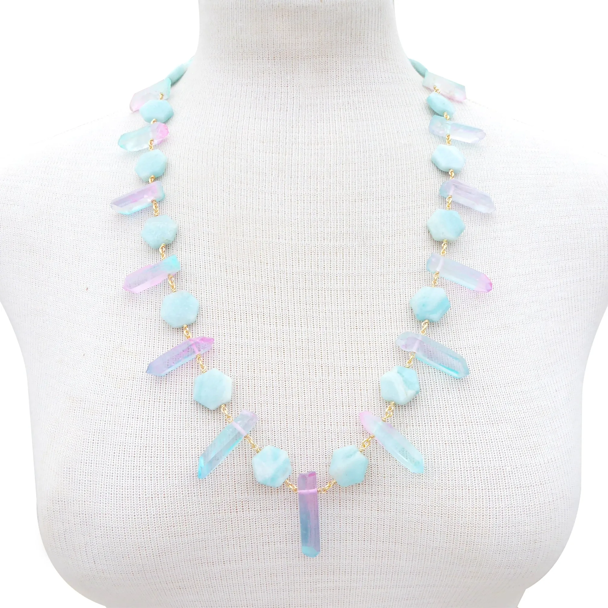 Pastel crystal necklace
