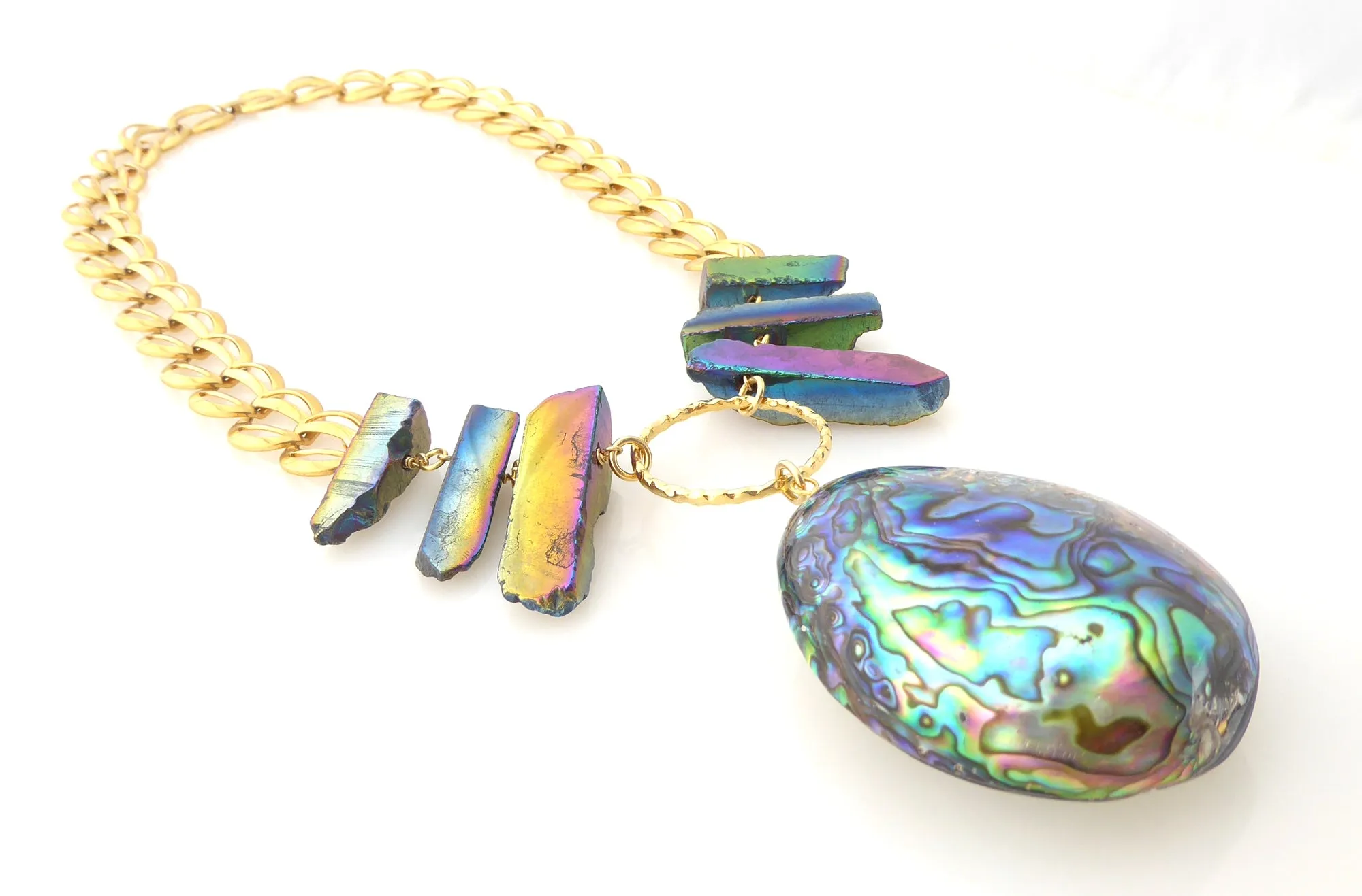 Paua teardrop necklace