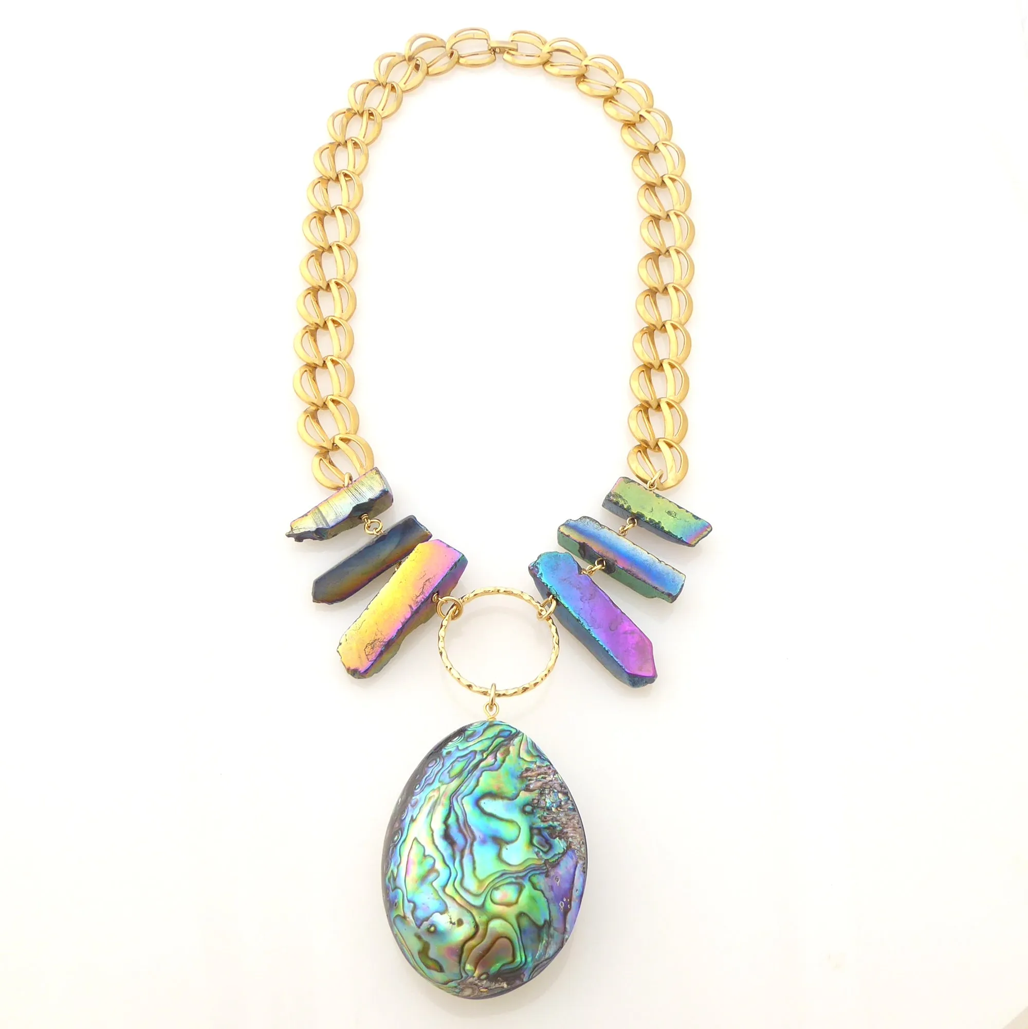 Paua teardrop necklace