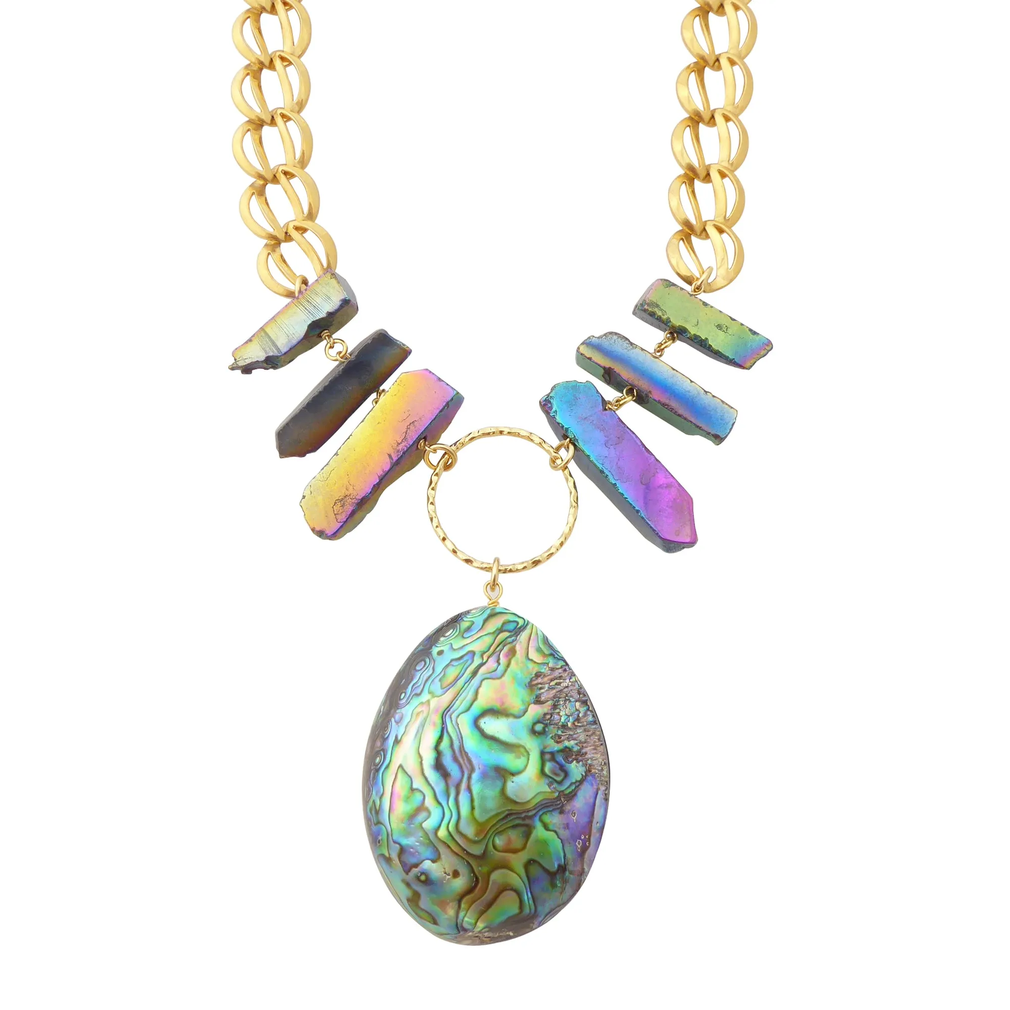 Paua teardrop necklace