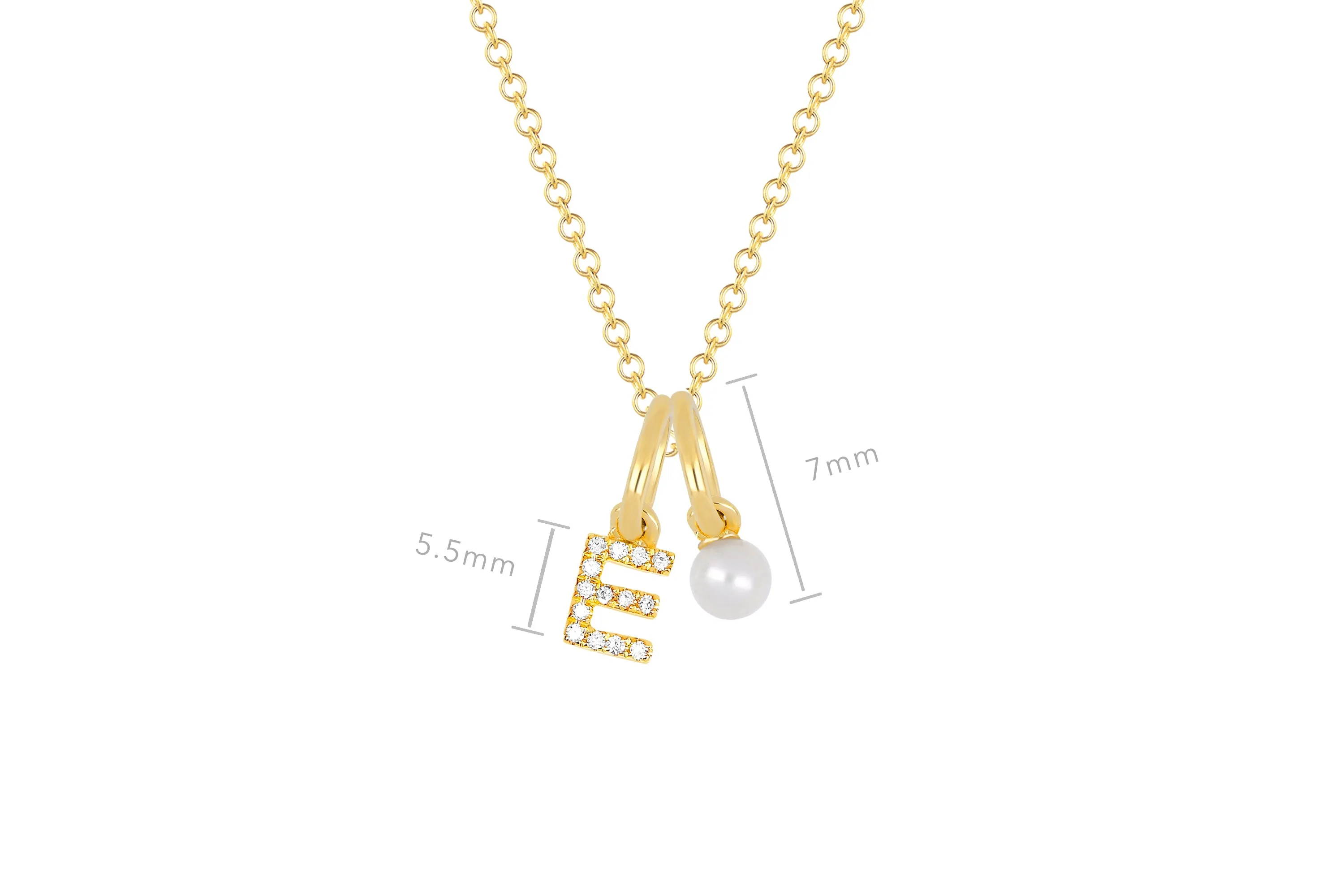 Pearl Birthstone Initial Charm Necklace
