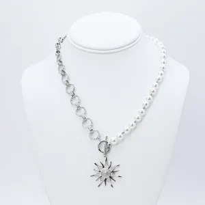 Pearl Sundrop Necklace Silver I-26