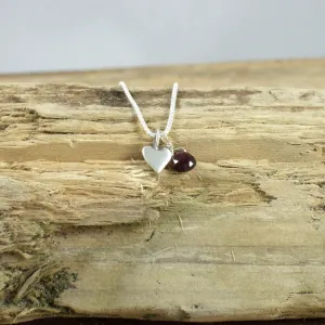Pequeño Heart Necklace with Gemstone Charm