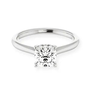 Petal Cushion Diamond Solitaire Engagement Ring