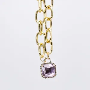 Pink Glamour Chunk Necklace Gold