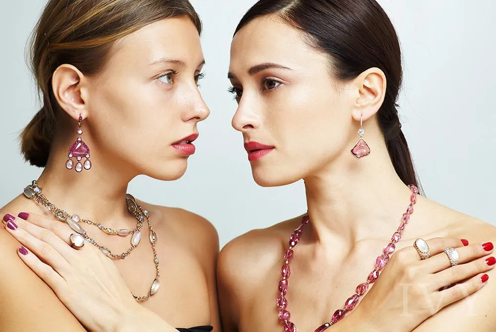 Pink Spinel Crystal Maharani Earrings