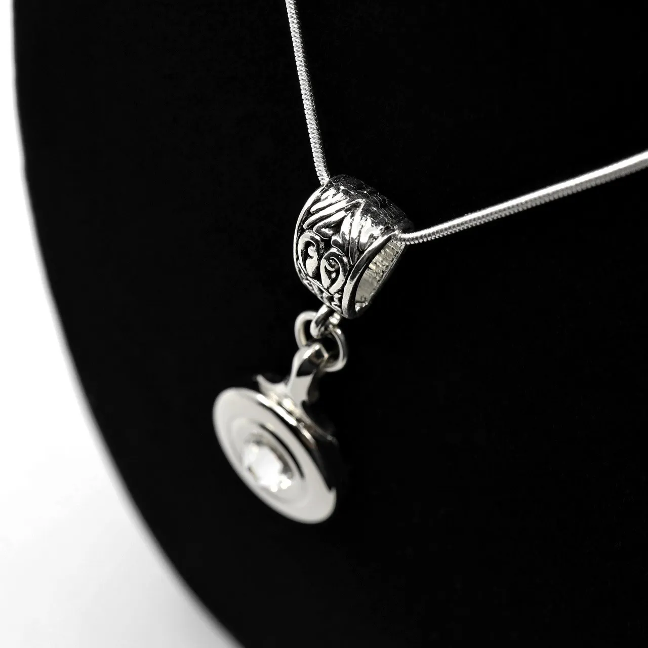 Plateau Key Necklace with Clear Swarovski Crystal by Flute Finery