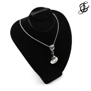 Plateau Key Necklace with Clear Swarovski Crystal by Flute Finery