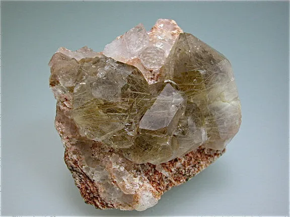 Quartz with Rutile Inclusions on Syenite, Minas Gerais, Brazil Small cabinet 6 x 8.5 x 9 cm $500. Online 5/22