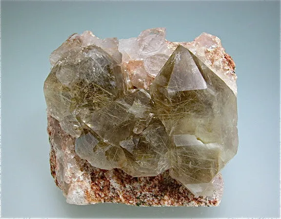 Quartz with Rutile Inclusions on Syenite, Minas Gerais, Brazil Small cabinet 6 x 8.5 x 9 cm $500. Online 5/22
