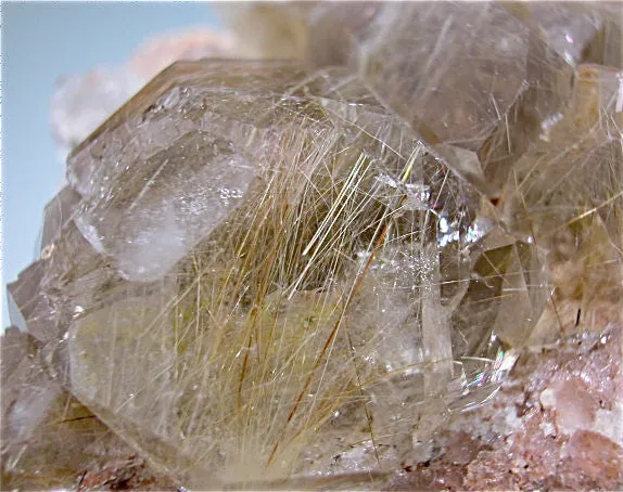 Quartz with Rutile Inclusions on Syenite, Minas Gerais, Brazil Small cabinet 6 x 8.5 x 9 cm $500. Online 5/22