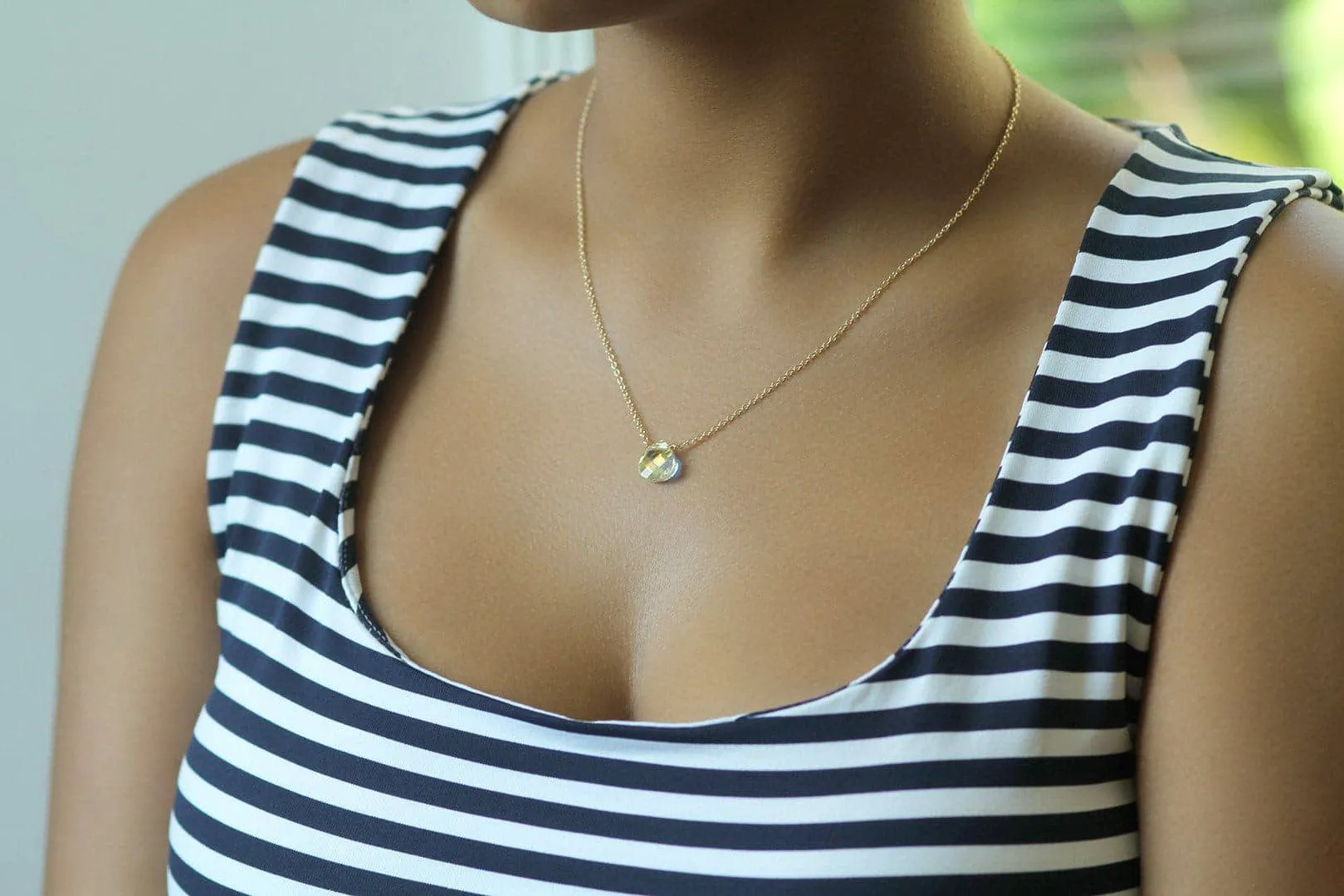 "Believe" Crystal Pendant Necklace - Clear Crystal or Aquamarine Crystal