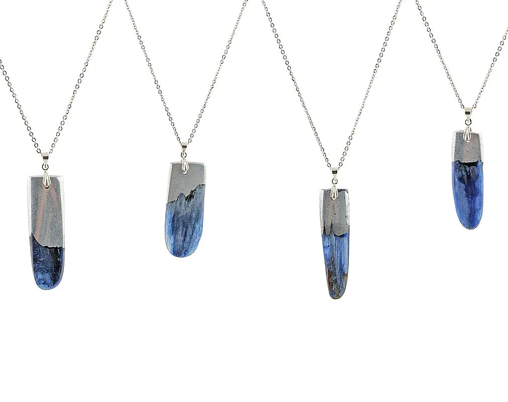 Raw kyanite necklace