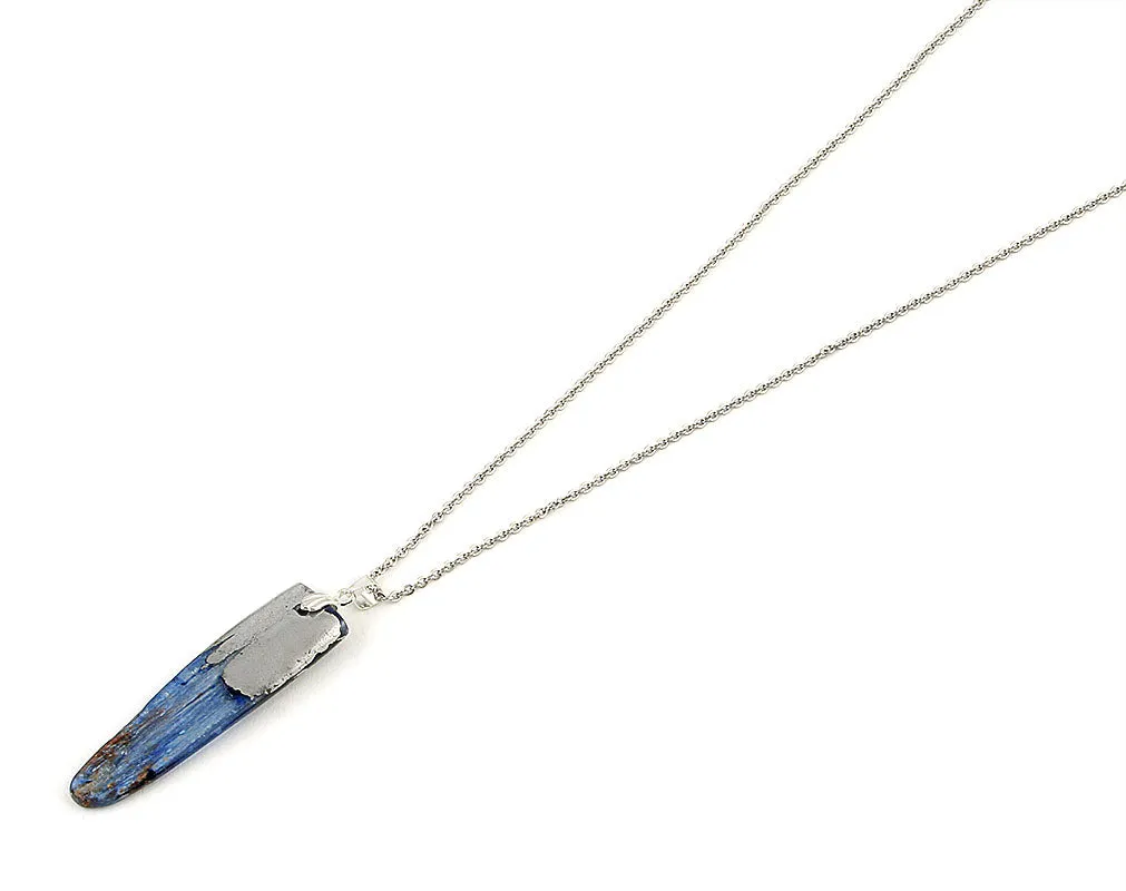 Raw kyanite necklace